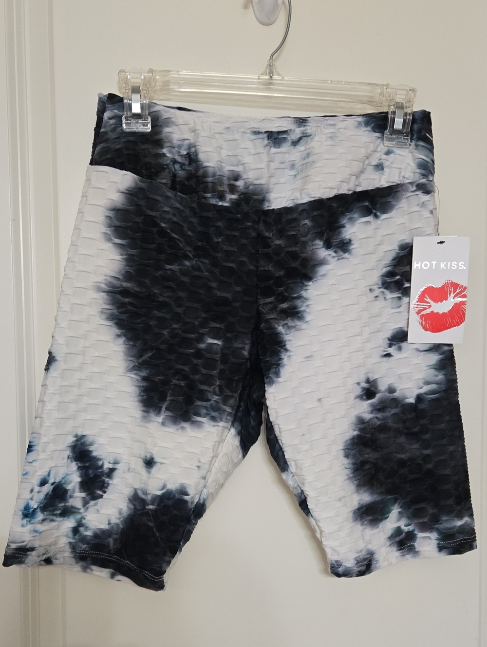 Hot Kiss Black & White Tie-Dye Kids Leggings